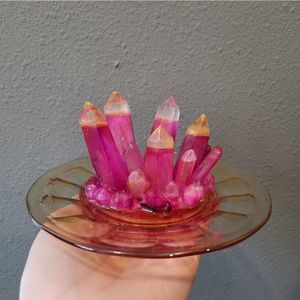 Upcycled Vintage Plate Resin Crystal Ring Holder Trinket Dish Tray